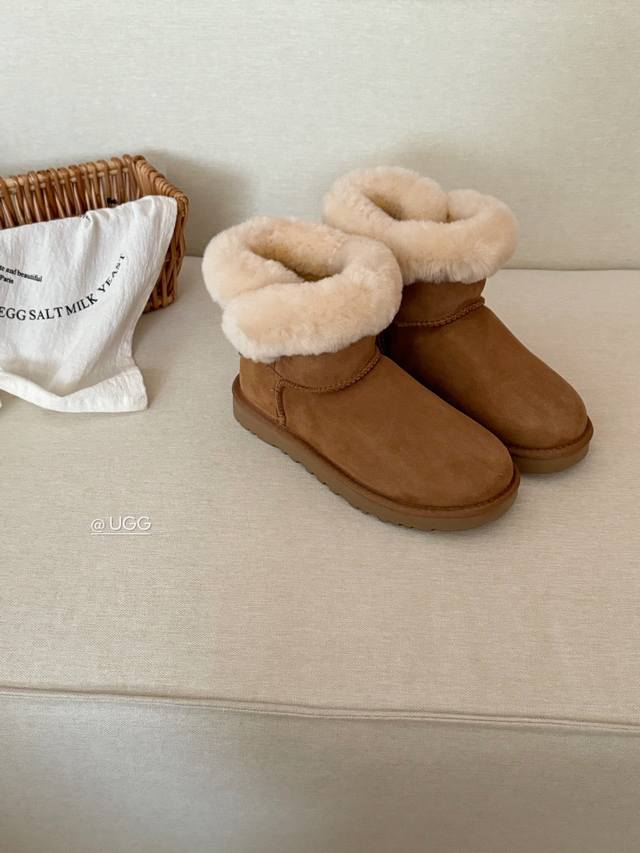 Casual Horn Buckle Leather Shearling Ankle Boots ~ Made with high-quality Grade