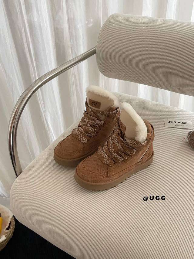 Mel High-Top Casual Shoes Two-tone shoelaces add a retro feel Wool lining paired