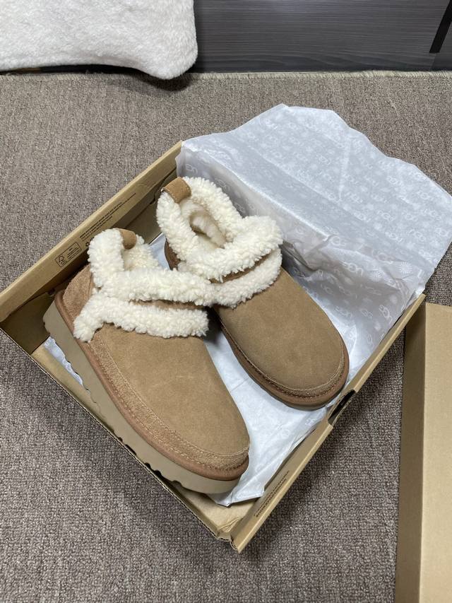 New Arrival: Ugg Low-Top with Fleece Trim, Colors: Chestnut, Mustard Green. Size