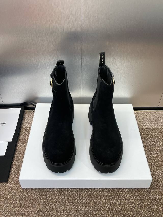 Factory Price P Celine 2025 Autumn/Winter New Chelsea Motorcycle Women's Ankle B