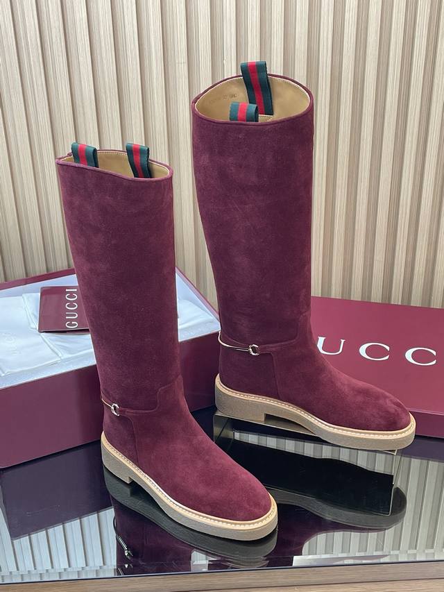 2025 Gucci Fall/Winter Slim-fit Horsebit Equestrian Boots, Runway Style Over-the
