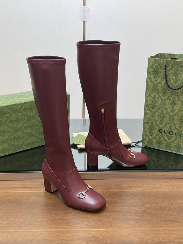 Gucci high-end boutique, Gucci early autumn new style horsebit elastic high-top