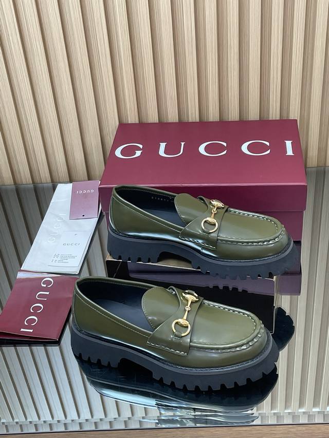 2025 Autumn/Winter Latest Gucci Silver Palladium Horsebit Platform Loafers - Hig