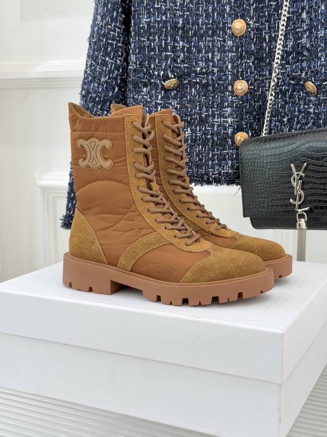 Factory Price Celine 25Wf New Arrival Arc de Triomphe Retro Platform Martin Boot