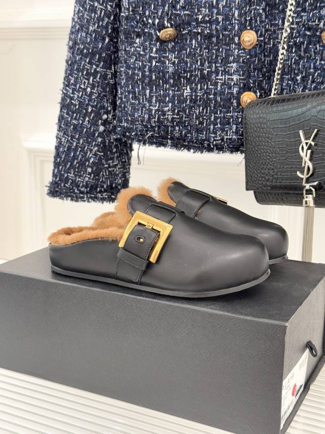 Factory Price Balmain | Balmain 25Wf New Belt Buckle Closed-Toe Half-Slippers Th