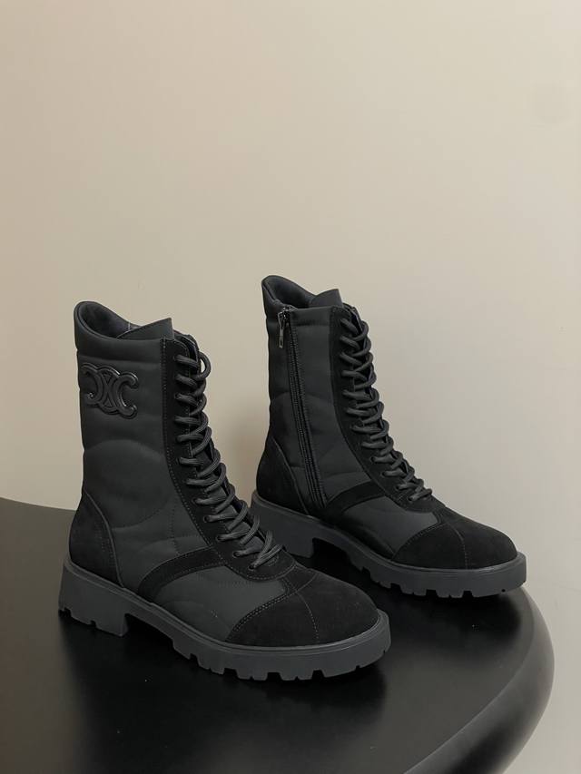 25Fw Autumn/Winter New Celine Arc de Triomphe Retro Platform Martin Boots Ankle