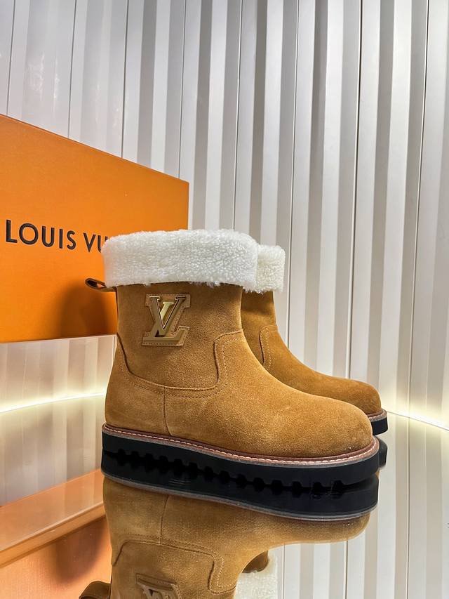 Top-tier LV Fall/Winter new arrival wool ankle boots, imported lambskin and shee