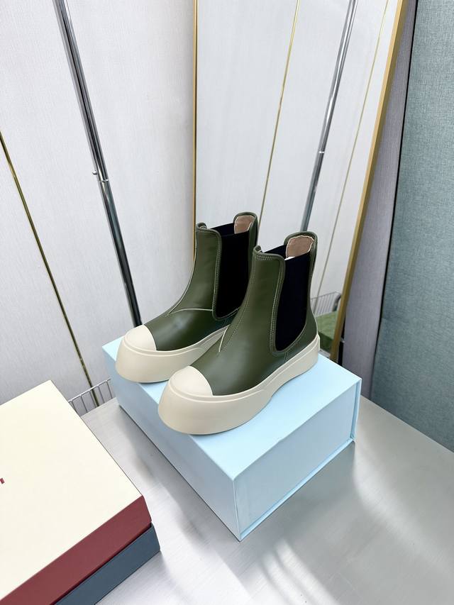Top-tier version, top-grain leather, Marni niche brand best-selling platform sne