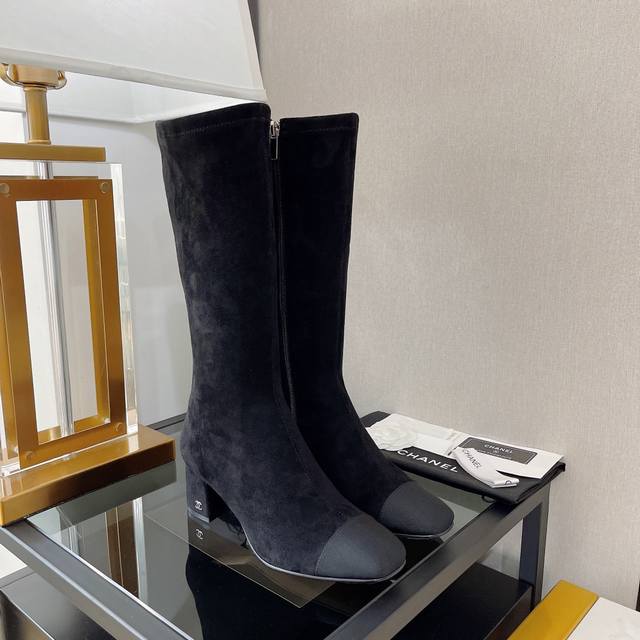 Factory Price Pp Suede - Sheepskin - Chanel* Classic Square Toe Mid-Calf Boots f