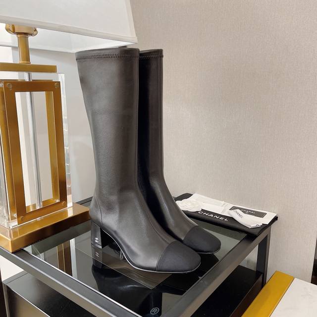 Factory Price Pp Suede-Sheepskin- Chanel* Classic Square Toe Mid-Calf Boots for