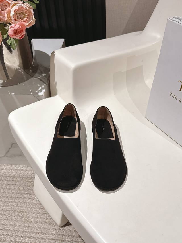 Factory Price P The Row 25Ss Spring/Summer New Minimalist Loafers Suede Single S