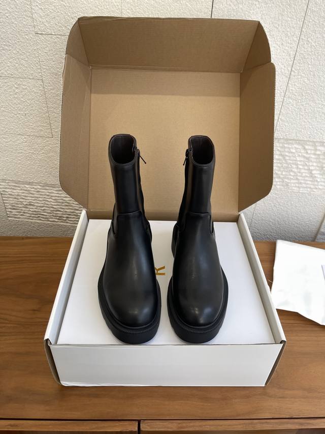 Top Version: Dongguan Goods The Row 25Ss Autumn/Winter New Round Toe Thick Sole