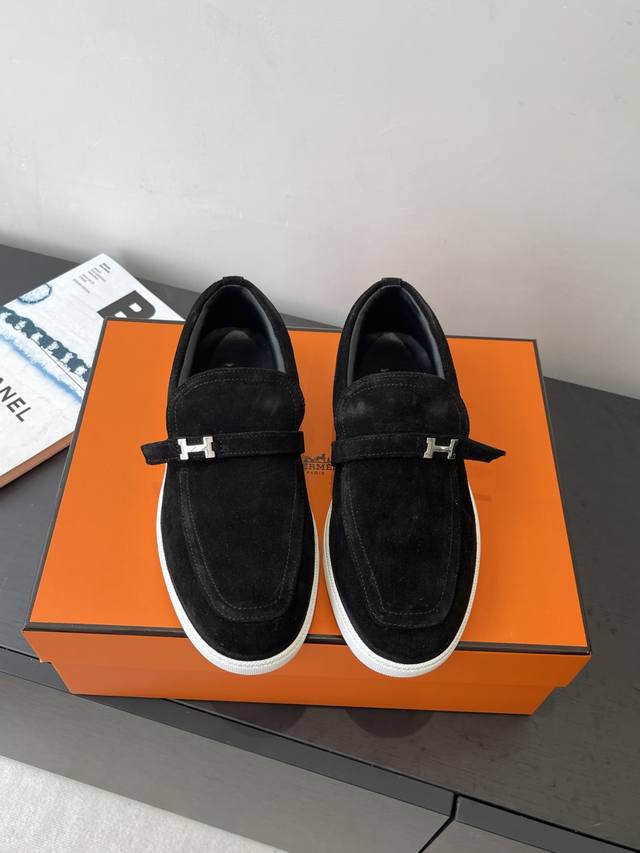 Women's and Men's Hermes 25Ss Autumn/Winter New Loafers, British Retro Design, C