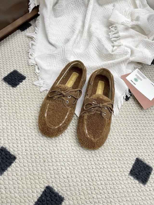 Miu Miu 2025 New Retro Loafers Exclusive High-Version Miu Mi*2025 Spring Flat Sh