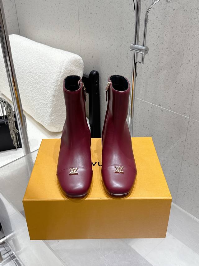 Louis Vuitton 25Ss Fall/Winter New Arrival LV Round Toe High Heel Side Zipper An