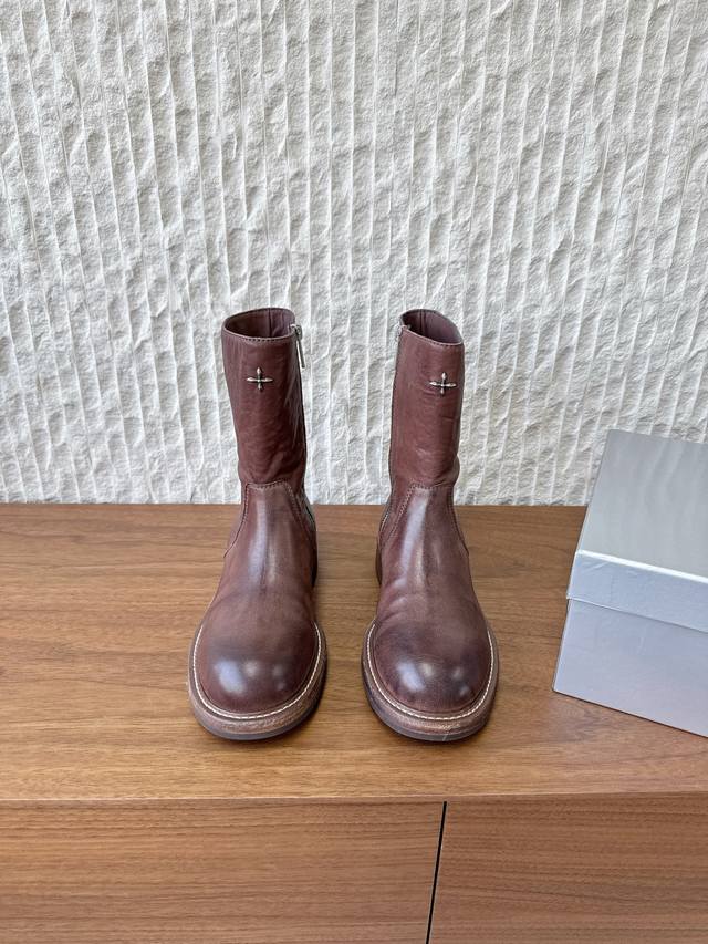 G266 Smfk Niche Trendy Brand 25Ss Autumn/Winter New Zipper Rider Boots The true