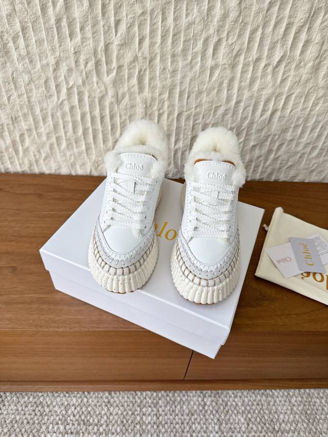 G739 Chloe 25Ss Autumn/Winter New Thick-Soled White Sneakers Casual Shoes Hand-s