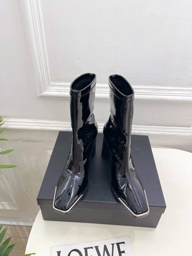 Alexander Wang 2025 Autumn/Winter New Arrival Square Toe Metal Buckle High-Heele