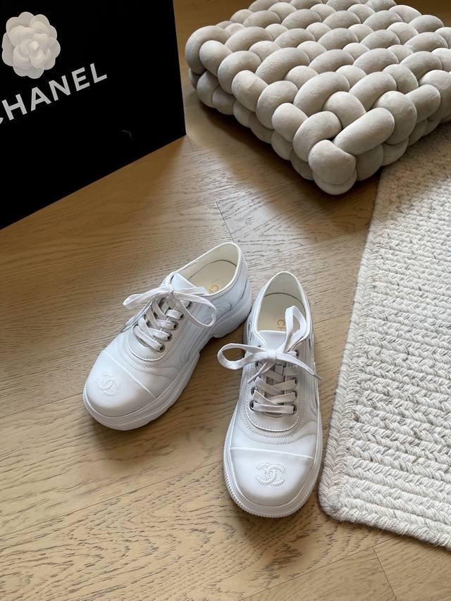 Chanel 25K New Platform White Sneakers! Top-tier version! Early release! Made wi