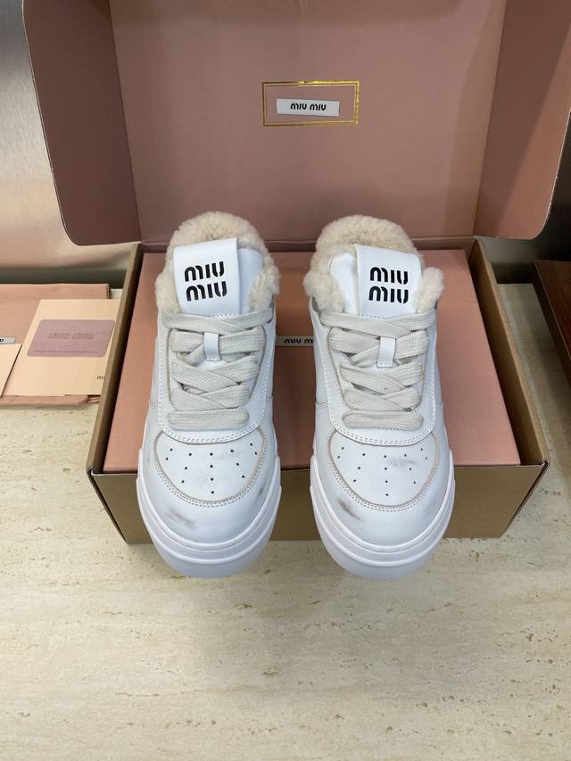 Factory Price Miu Miu 2025 Autumn/Winter New Collection Runway New Lace-up Casua