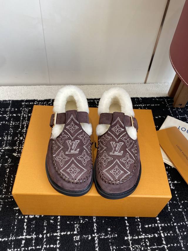 High-quality Lv Fw 25 New Arrival ~ adorable furry shoes for Fall/Winter 2025, B