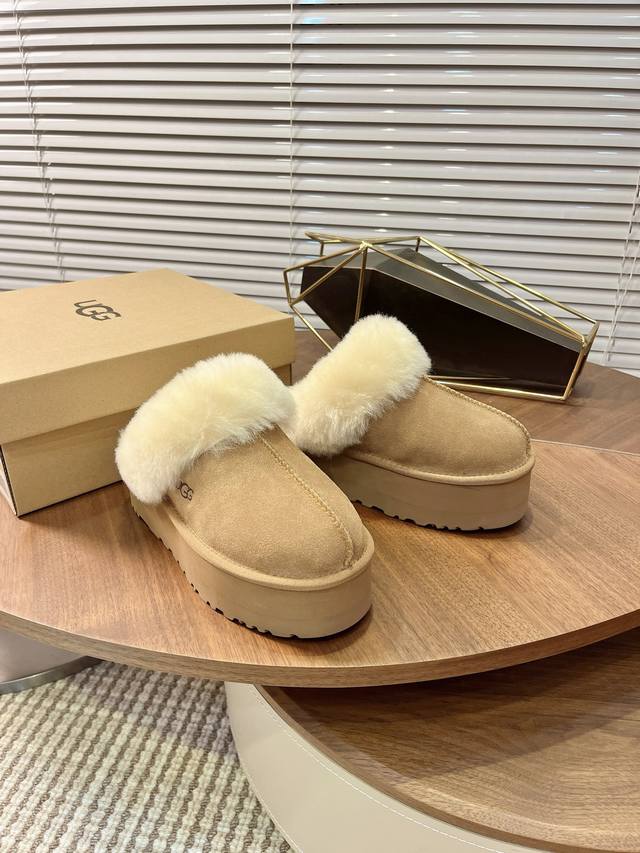 Latest from the store! Autumn thick-soled furry slippers Casual classic flat com