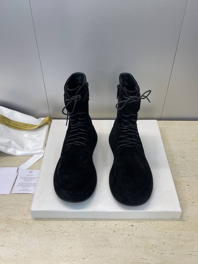 Factory Price P The Row 2025 Autumn/Winter New Lace-up Motorcycle Women's Ankle