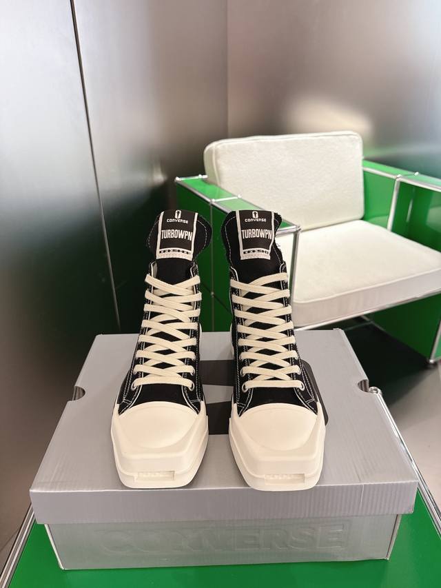 K011 Ri Owens Drksh X Chu 70 Dbl Drksta Simple Trendy High-Top Casual Canvas Sho