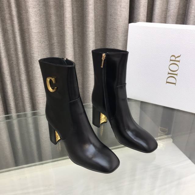 Dior 2025 Fall/Winter New C'Est Haute Couture Series Chunky Heel Round Toe Rider