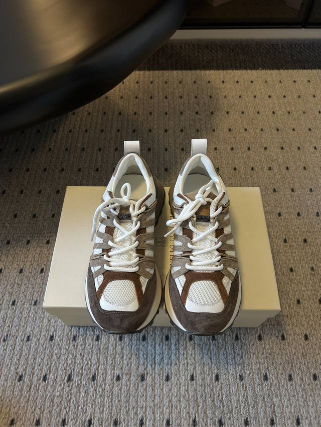 Top Quality Men's +10 Brunello Cucinel* Ss25 Beaded Details Sneakers. These snea