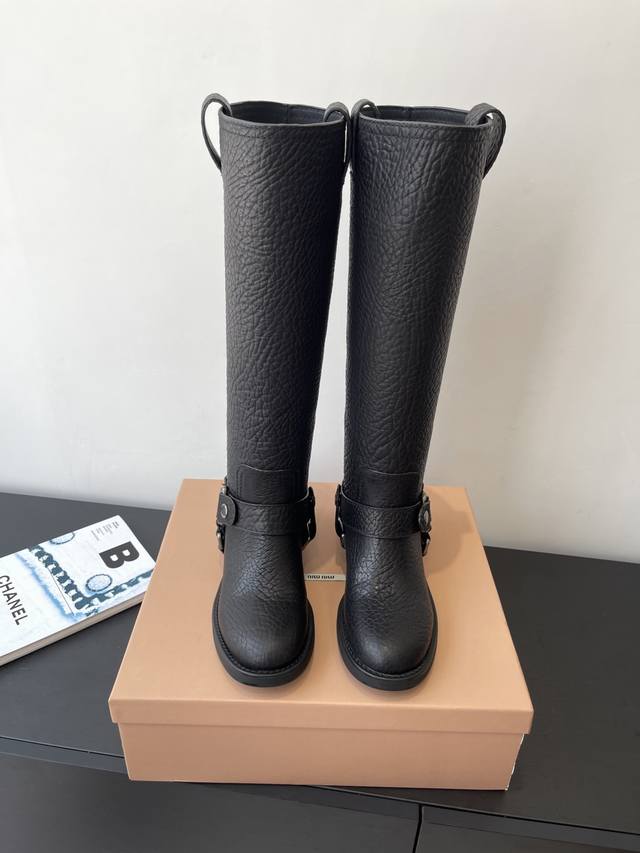 Top-tier factory version Miumiu 25Ss Fall/Winter New Heavy-duty Motorcycle Rider