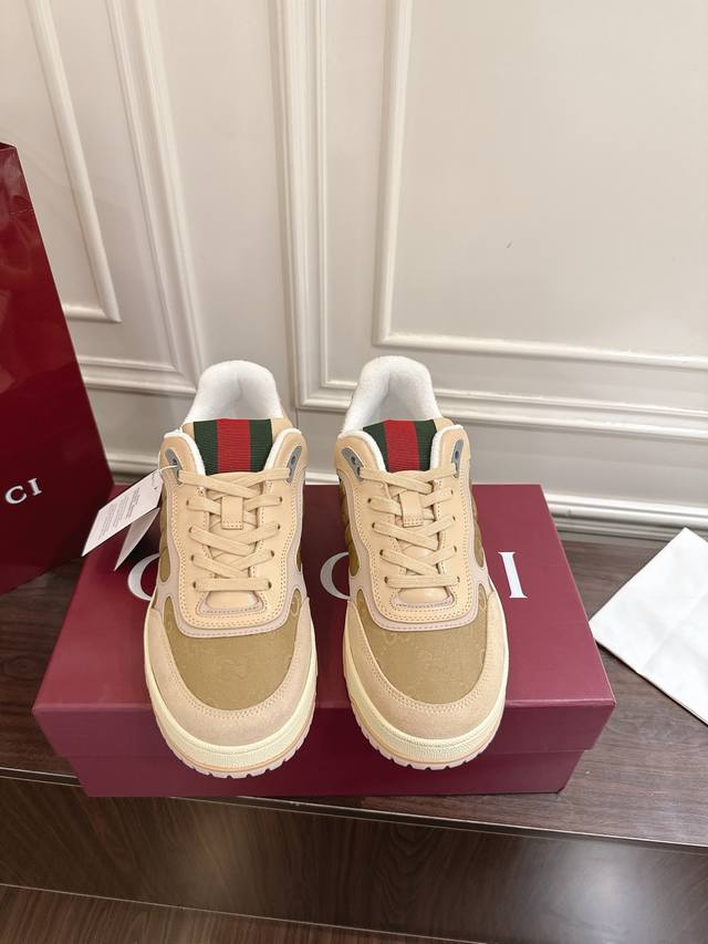 Men's New Colorway Gucci Re-Web Series Couple Sneakers White Sneakers The Re-Web