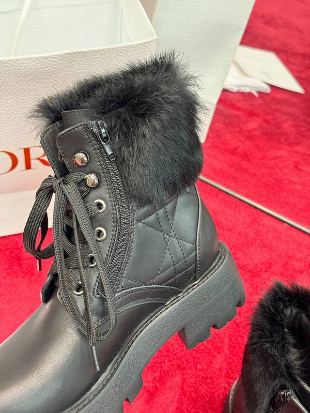 Factory Price: Leather Dior 2025 Autumn/Winter New D-Majo Wool Cannage Embroider