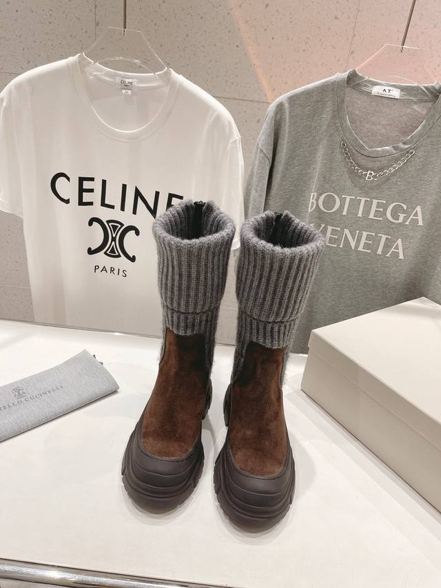 High-quality factory-made Brunello Cucinelli F059 new Autumn/Winter boots. Brune