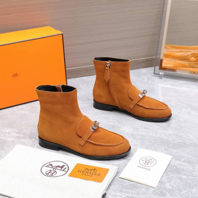 Top Quality Hermes Autumn/Winter New Collection Kelsy Ankle Boots, Classic Kelly