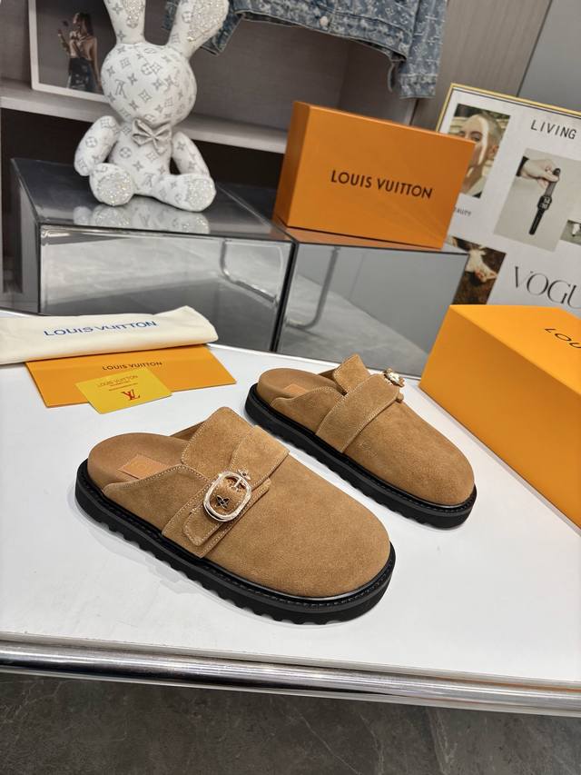 Louis Vuitton To-Go Comfort Series Monogram Birkenstock Closed-Toe Sandals. Orig