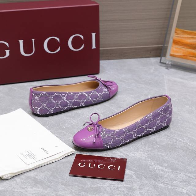 Top version hot-stamped rhinestone series 2025 G brand new round toe slip-on sha