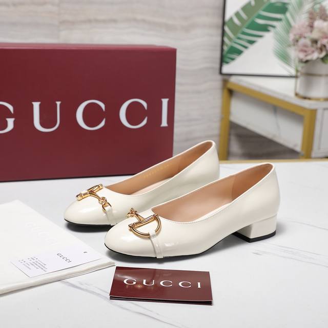 Top Version 2025 New Gucci Horsebit Low-Cut Flat Round Toe Women's Shoes Top Ver