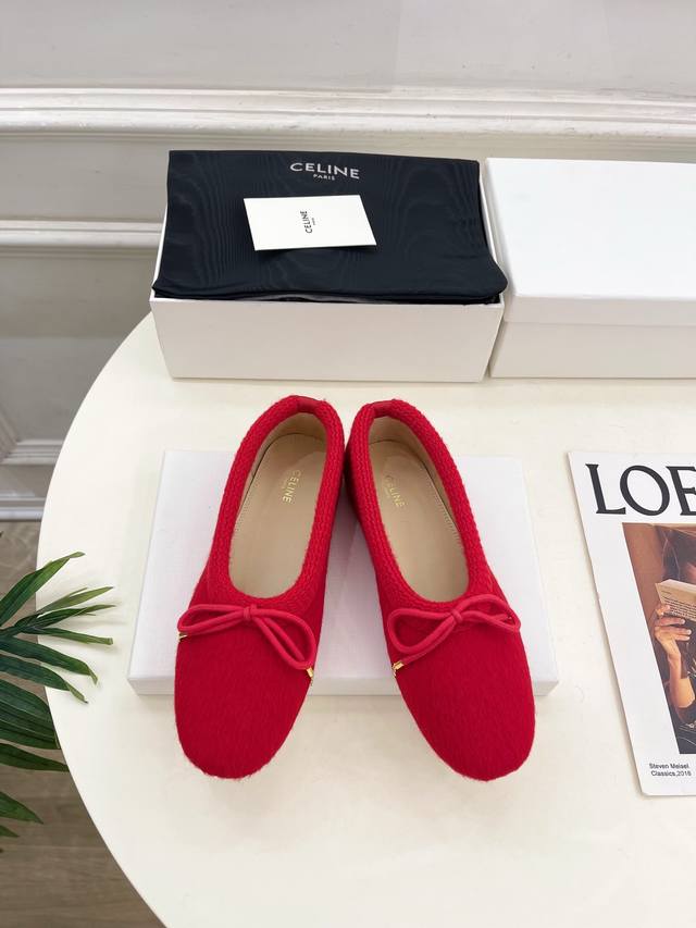 Celine 2025 Fall/Winter New Arrival: Arc de Triomphe Abby Bow Flat Ballet Flats!