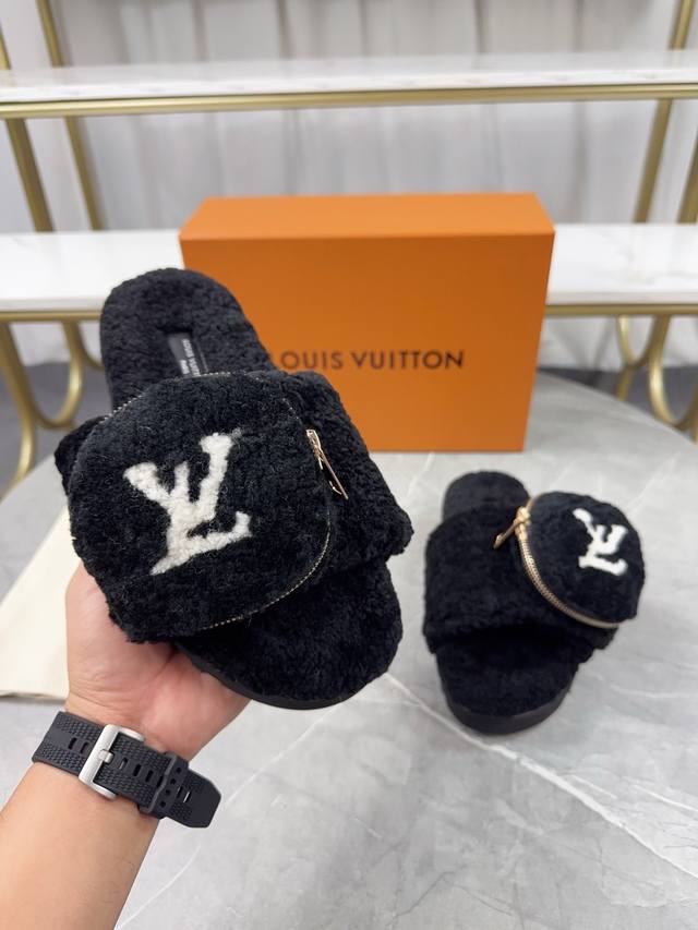 Louis Vuitton 2025 New Wool Slippers - Soft and Fine Wool, Top Quality Pure Fur