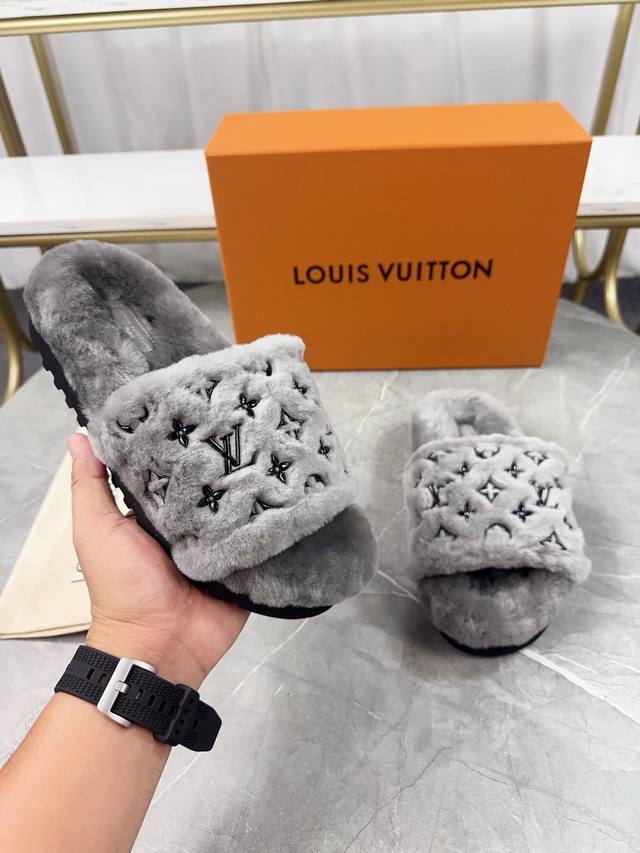 Louis Vuitton 2025 New Wool Slippers - Soft and Fine Wool, Top Quality Pure Wool
