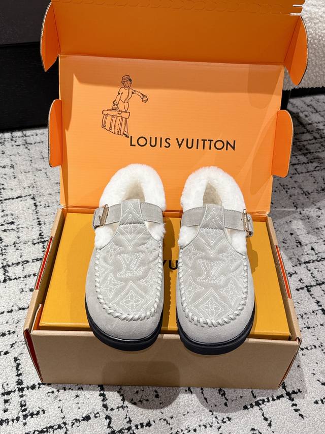 Top-tier version Louis Vuitton 25 Colorado series plush Mary Jane shoes. Origina