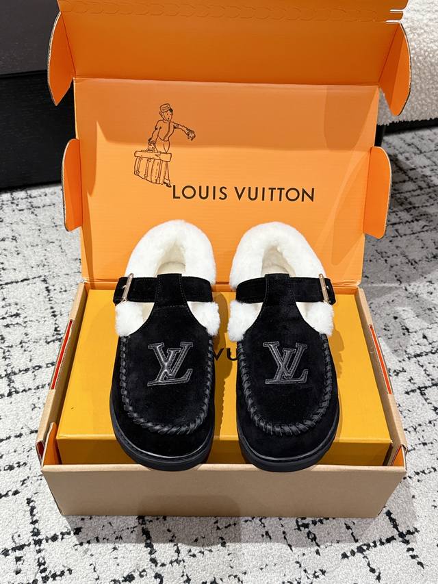 Top-tier version Louis Vuitton 25 Colorado series plush Mary Jane shoes. Origina