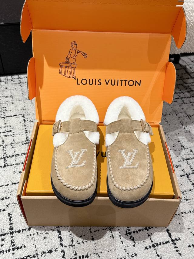Top-tier version Louis Vuitton 25 Colorado series plush Mary Jane shoes. Origina