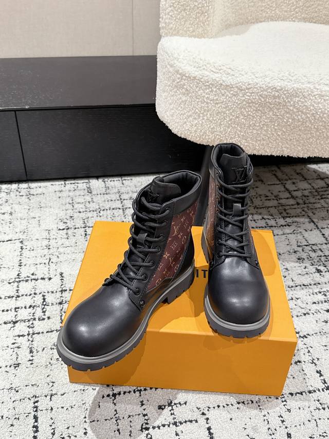 Louis Vuiteeon Lv 25 Bubble Lace-up Shoes, Couple Style, Thick-Soled Leather Sho