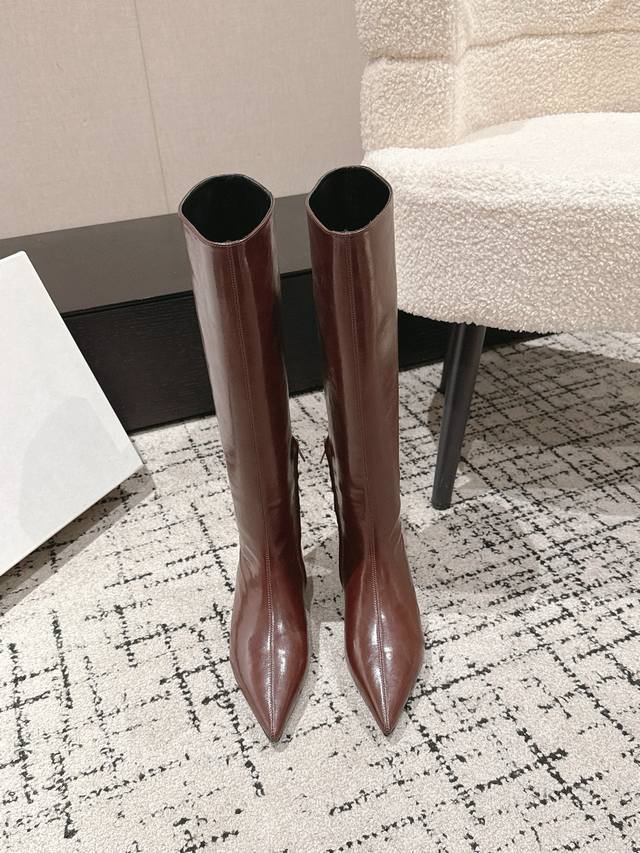 Top-tier version Khaite 25 Fall/Winter new exquisite pointed-toe long boots Styl