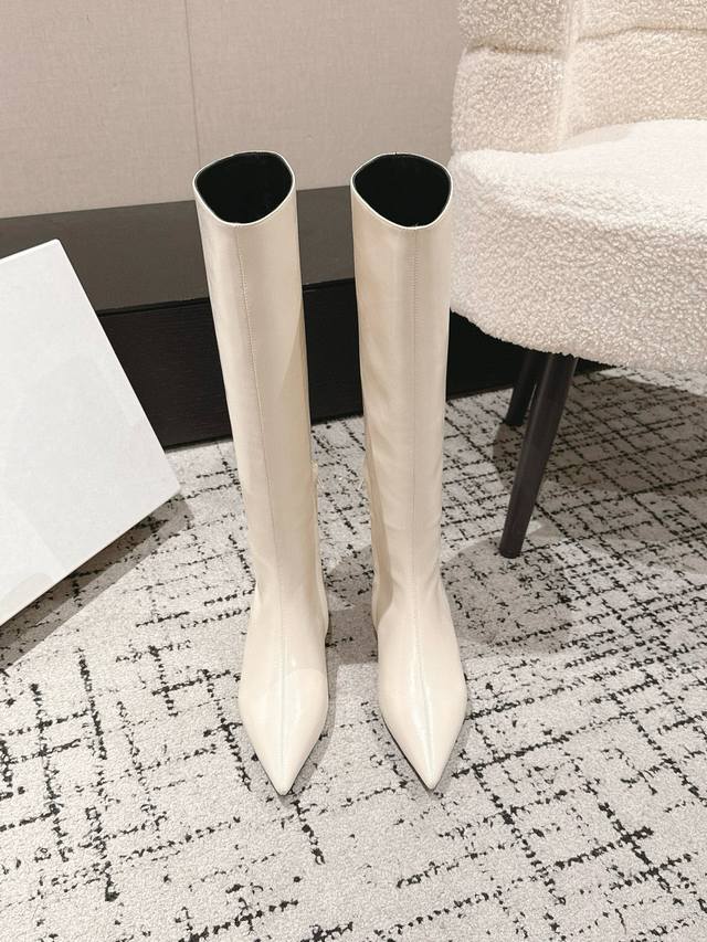 Top-tier version Khaite 25 Fall/Winter new exquisite pointed-toe long boots Styl