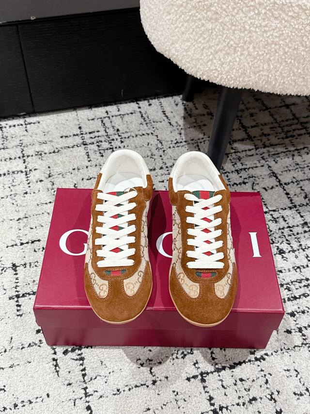 Men's 10 Gucci Shift Series Couple Sneakers Lace-up Casual German Training Shoes
