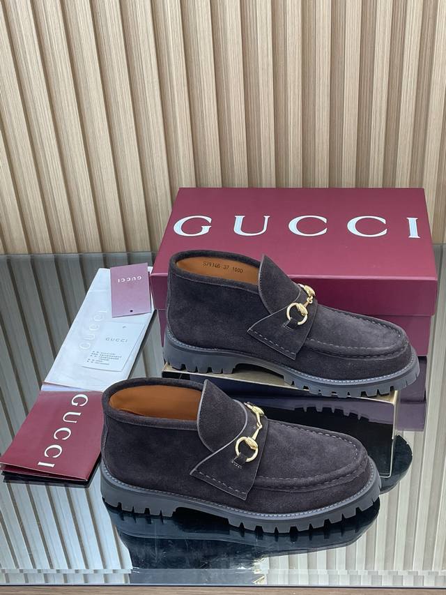 Women's Thin-Soled 2025 New Upgraded Latest Gucci Horsebit Platform Ankle Boots