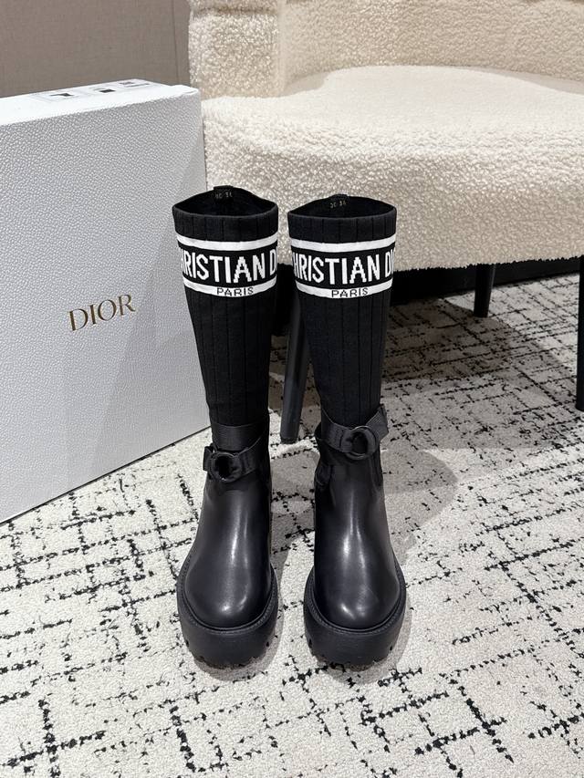 High-quality Dior 25 New Embroidered Graffiti Mid-Calf Boots (upgraded version,